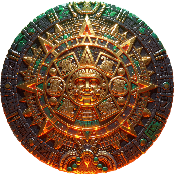Złoty dysk kalendarza Maj&oacute;w - symbol automatu online Sun Calendar w Tikal Casino